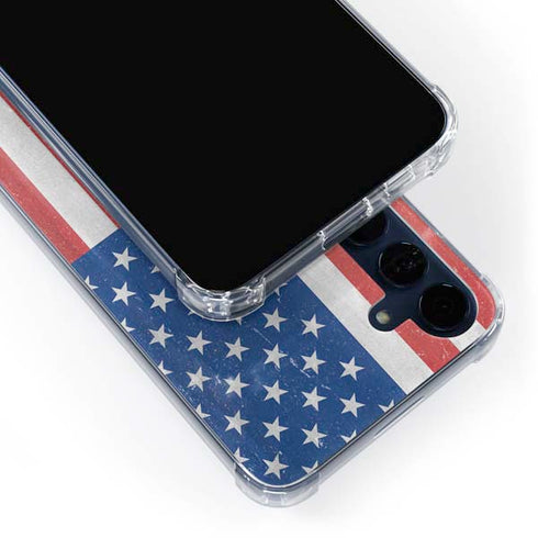 American Flag Distressed Galaxy A35 5G Clear Case